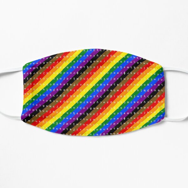 IPA scarf - rainbow including black and brown stripes Flat Mask