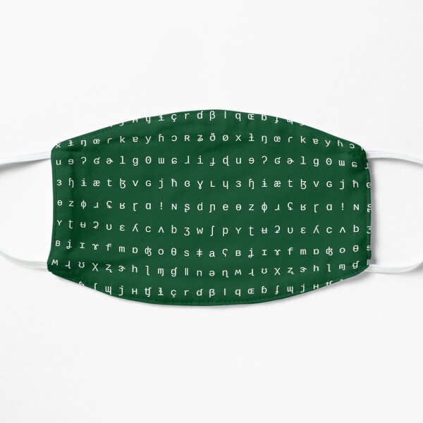 IPA scarf - forest green and white Flat Mask