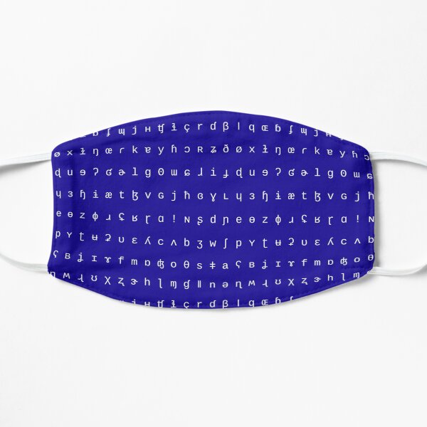 IPA scarf - royal blue and white Flat Mask