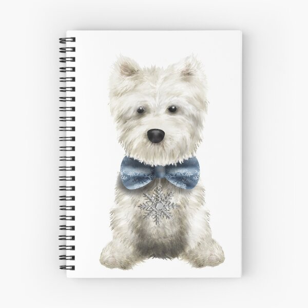 Item preview, Cute Scottish Westie Dog at Christmas with Blue Festive Bowtie designed and sold by MakeMerry.