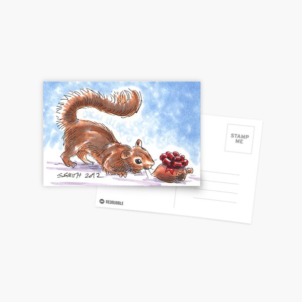 Holiday Critters - Squirrel Postcard