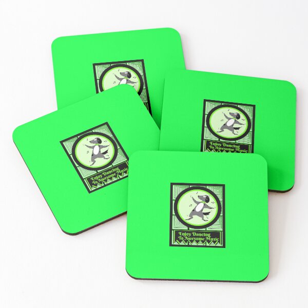 Item preview, Dog enjoying dancing to awesome music in a green circle surrounded by square tunnels designed and sold by AnnaBBS.