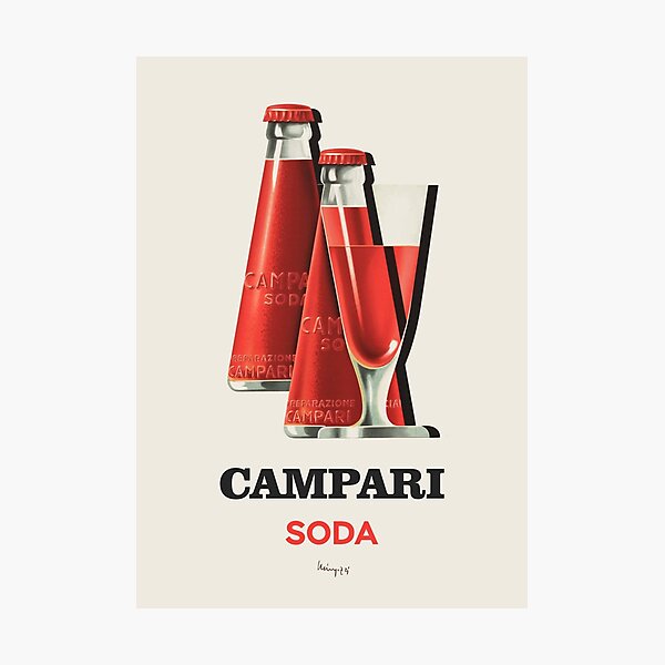 Campari Soda - Vintage Italian advertising poster by Mingozzi, 1950 Photographic Print