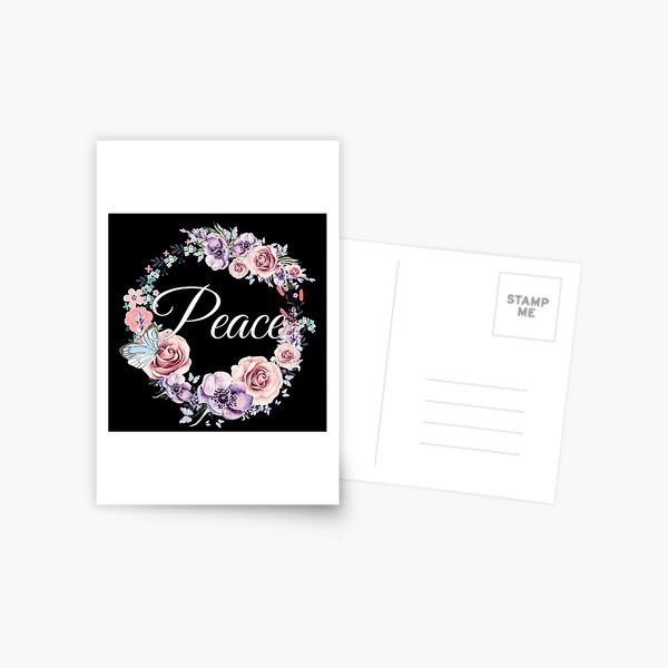Inspirational Gift - Peace Floral Design Postcard