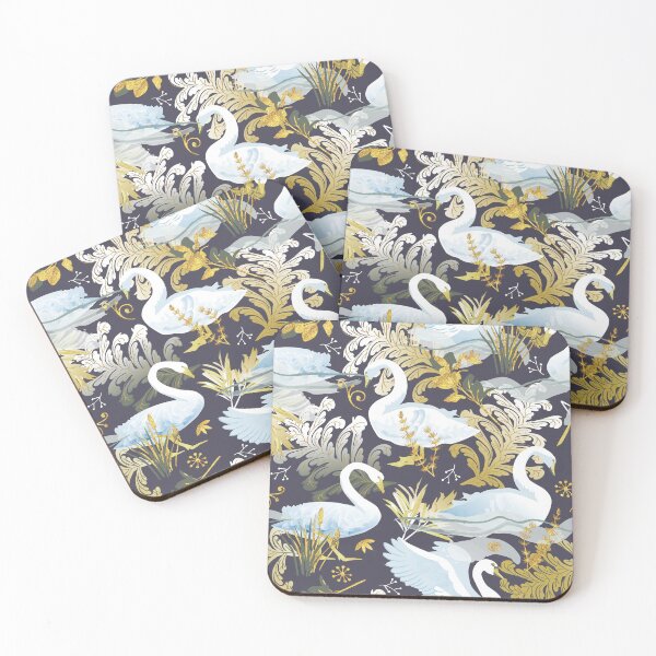 Item preview, White swans | charcoal purple designed and sold by camcreativedk.