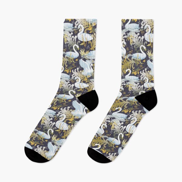 Item preview, White swans | charcoal purple designed and sold by camcreativedk.