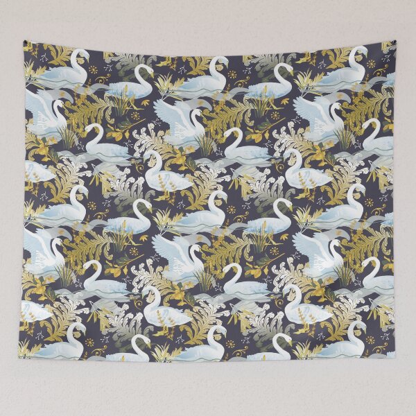 Item preview, White swans | charcoal purple designed and sold by camcreativedk.