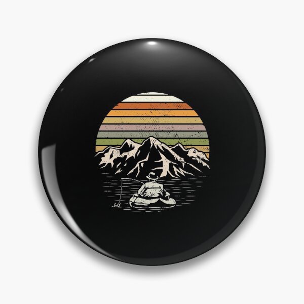 Item preview, Retro Vintage Sunset Fisherman Fishing Bass Gift designed and sold by haselshirt.