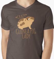 Crazy Guinea Pig Lady Men's V-Neck T-Shirt