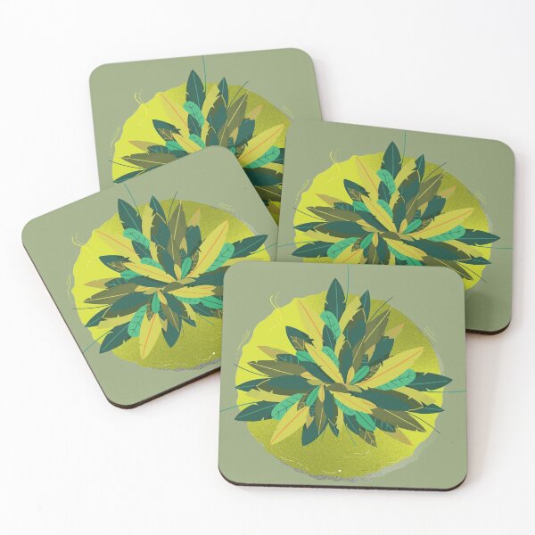 Item preview, GREEN LEAVES BUNCH BOUQUET ON GREEN CIRCLE designed and sold by Arko  Ranger.