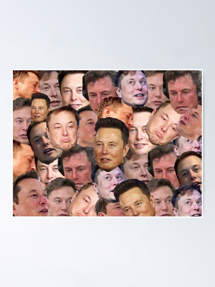 Elon Musk Collage Poster By Sim480 Redbubble