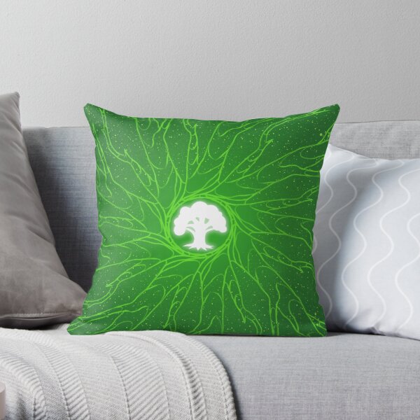 Minimalist Mana Forest II Throw Pillow