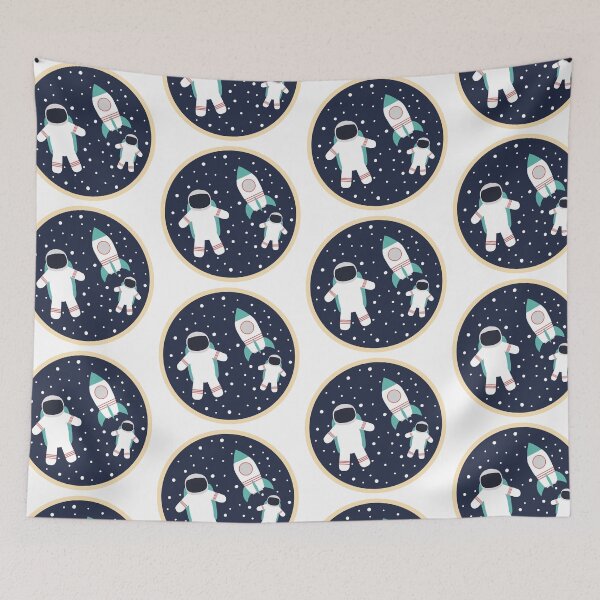 Item preview, Astronauts and Rocket in Space - Illustration designed and sold by alainakozyart.