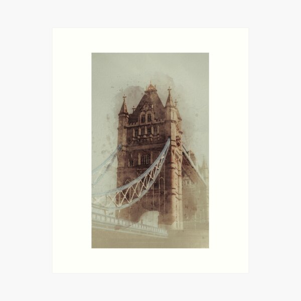 Item preview, London, Tower Bridge Watercolour designed and sold by emmsephemera.