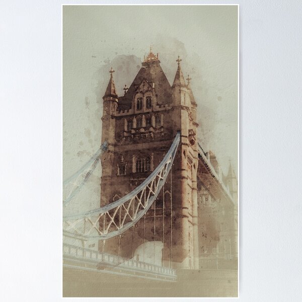 Item preview, London, Tower Bridge Watercolour designed and sold by emmsephemera.