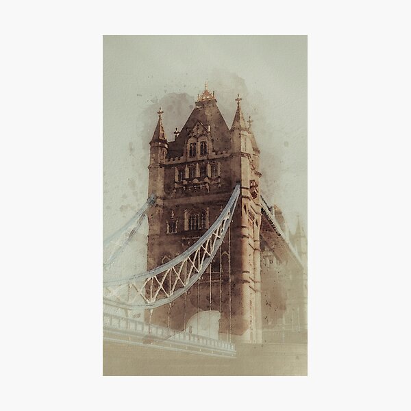 Item preview, London, Tower Bridge Watercolour designed and sold by emmsephemera.