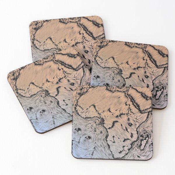 Item preview, Africa Fantasy-Style Map - Artistic Digital Copper Engraving designed and sold by Dator.