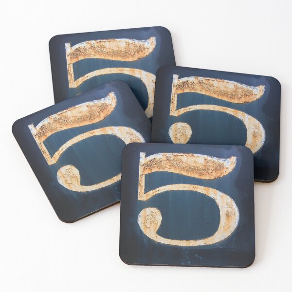 Item preview, Number Five On Blue Background designed and sold by presenthome.