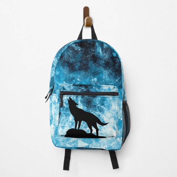 Item preview, Howling Winter Wolf snowy blue smoke geometric abstract designed and sold by PLdesign.