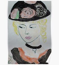beauty with hat Poster