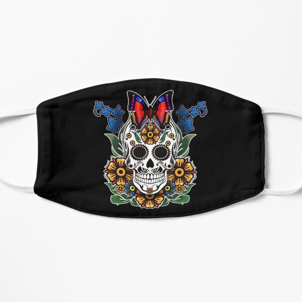 Butterfly flower skull Flat Mask