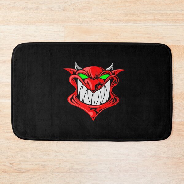 Item preview, red devil face smiling with green eyes designed and sold by Kinisis.