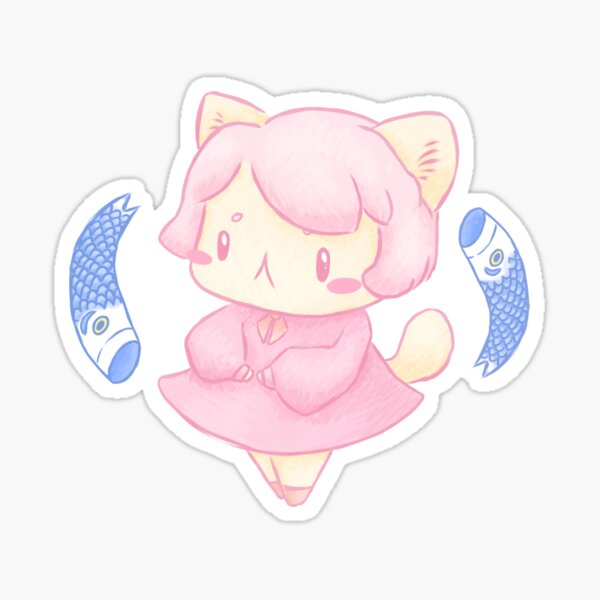 Cat girl - children's day fish in japan - Kawaii aesthetic Sticker
