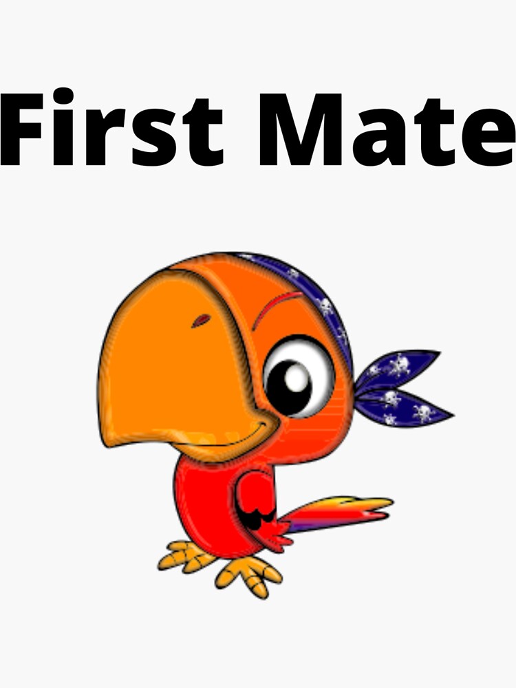 "First Mate with parrot" Sticker for Sale by Nielsendk Redbubble