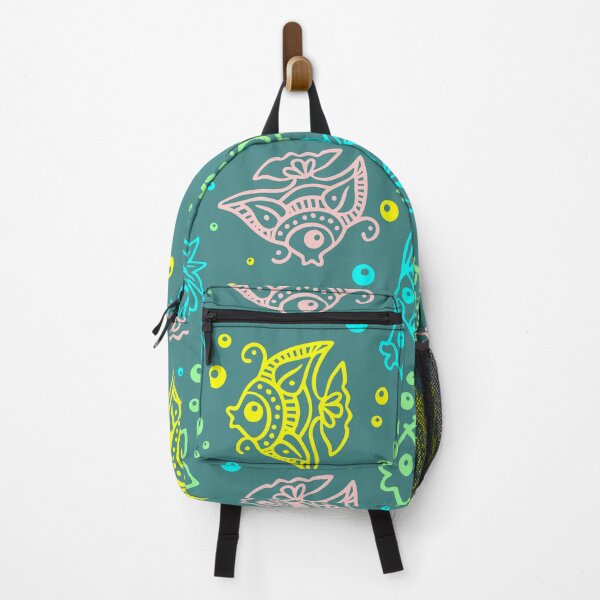 Item preview, Fishes Batik Style Art Seamless Pattern designed and sold by BluedarkArt.