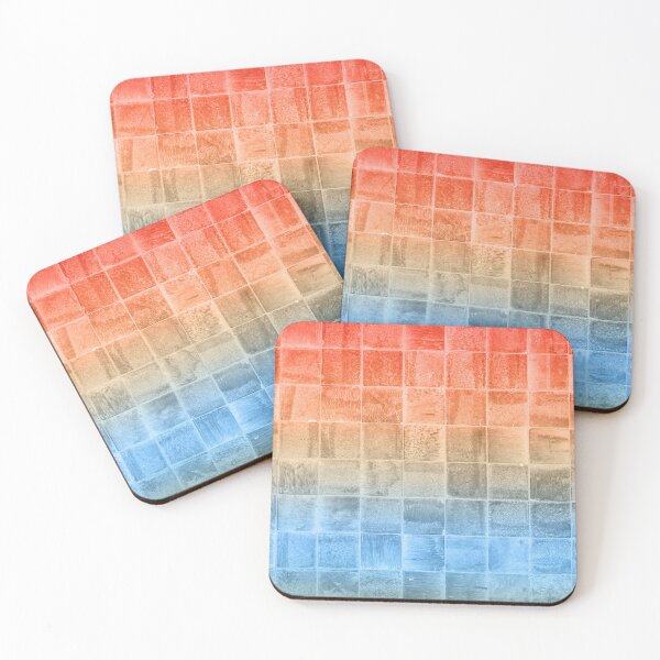 Item preview, Vintage Colorful Tiles Pattern (Cyan • Blue • Yellow • Orange • Red • Gradient) designed and sold by SassyClassyMe.