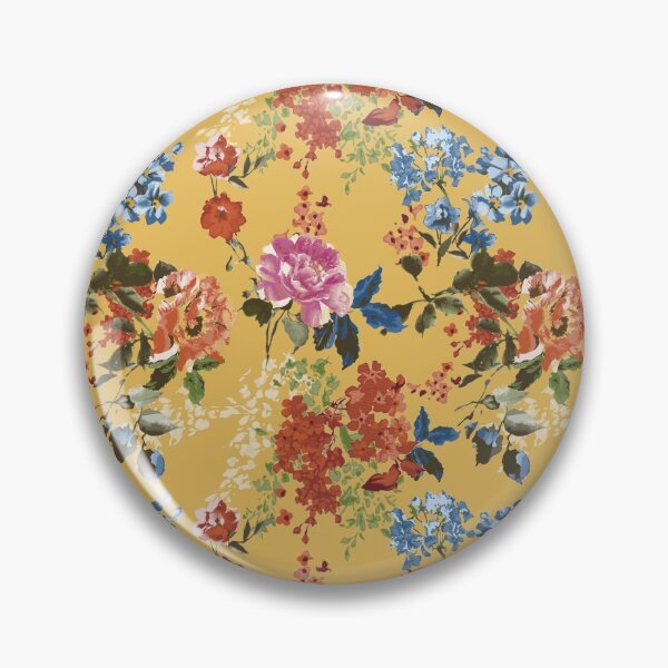 Aperçu de l'œuvre Motif de fleurs vintage jaune créée et vendue par SamuraiKate.