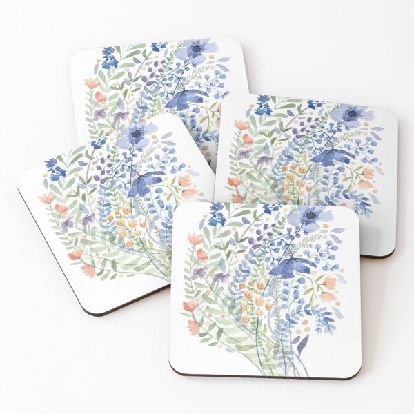 Item preview, Blue Summer Watercolor Bouquet Painting designed and sold by Claire Whitehead.