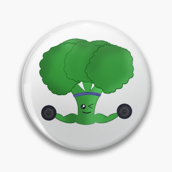 Item preview, Weight Lifting Kawaii Broccoli designed and sold by Kawaiindoodle.