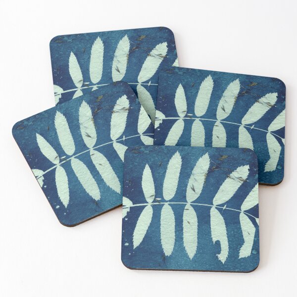 Item preview, Botanical blue floral leaf vintage style print 47 designed and sold by KasparekFineArt.