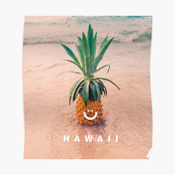 Hawaiian Art Collectible Refrigerator Magnet Happy Isles Brand Pineapple Vintage Label