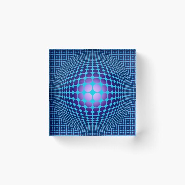 Victor Vasarely Homage 61 Acrylic Block