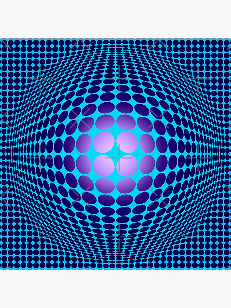 Thumbnail 3 of 3, Sticker, Victor Vasarely Homage 61 designed and sold by Salocin.