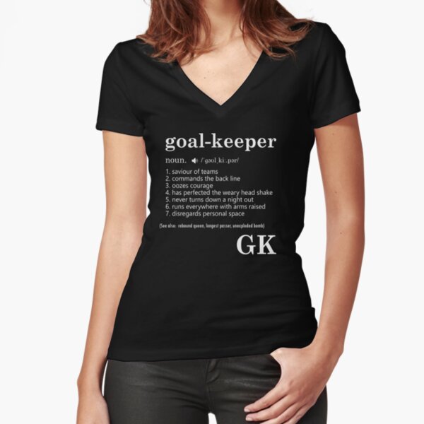 Netball goal keeper position fun tee Fitted V-Neck T-Shirt