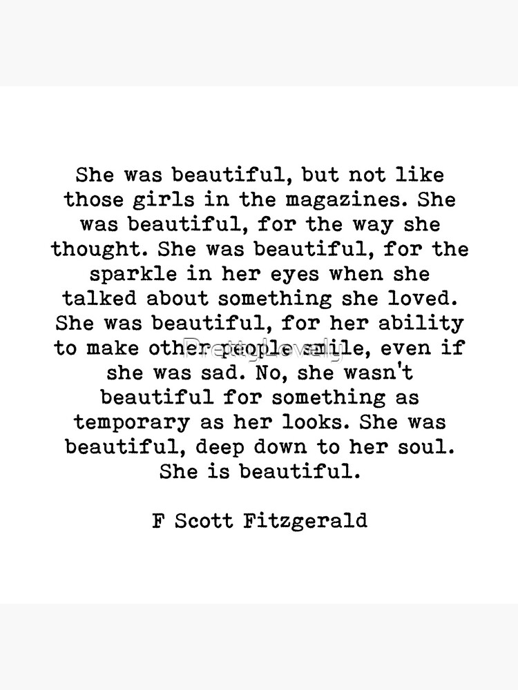 She Was Beautiful, F Scott Fitzgerald, Quote by PrettyLovely