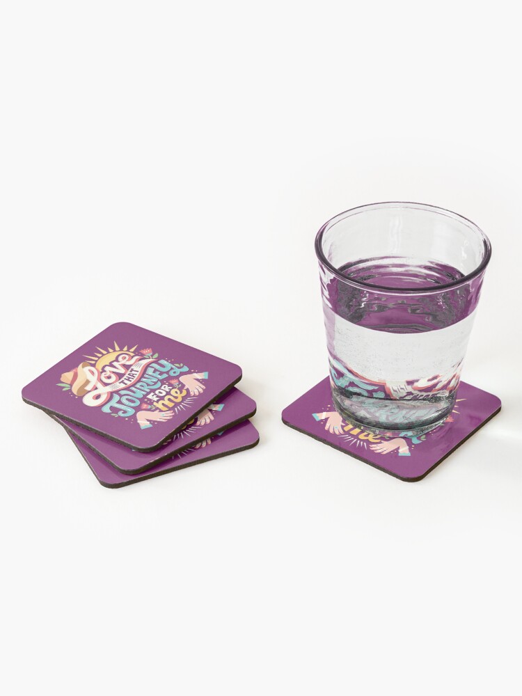 Alternate view of Love that journey for me Coasters (Set of 4)