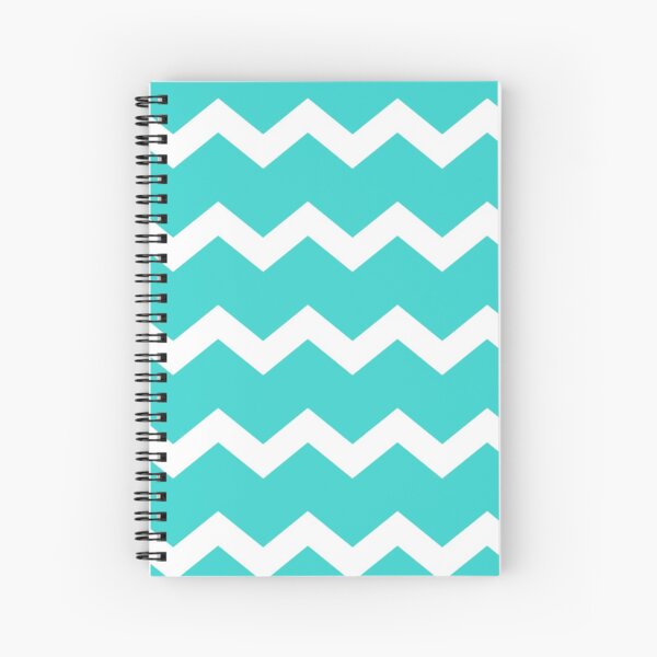 Robin's Egg Blue Teal Aqua Chevron Turquoise Spiral Notebook