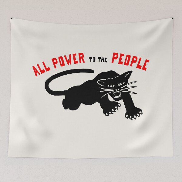 Item preview, BLACK PANTHERS: 'All Power to the People': Original Black with Red Text on Cream designed and sold by Day Chapman.