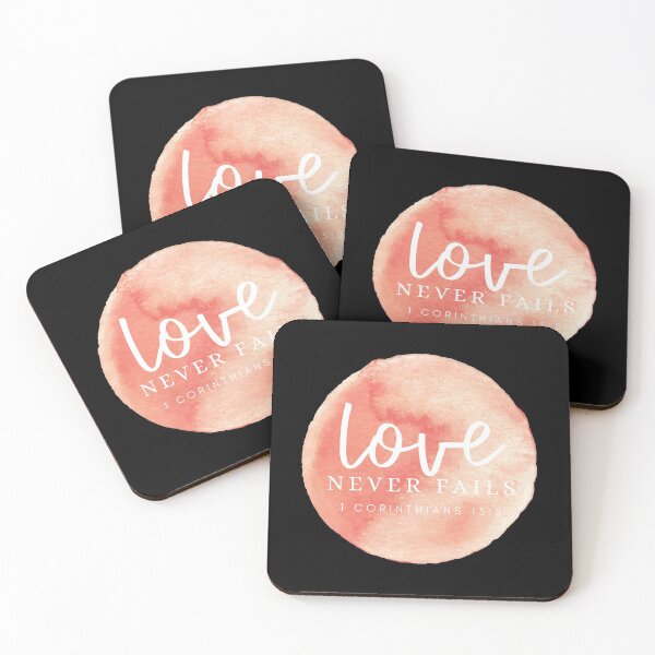 Item preview, Watercolor Christian Design - Love Never Fails 1 Corinthians 13:8 designed and sold by palmsandprints2.