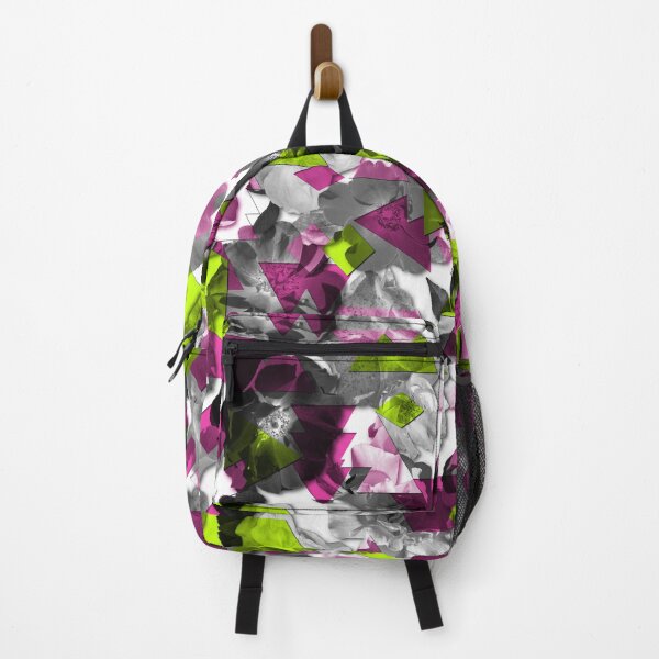Item preview, Modern Fragmented Pattern - Large Roses - Pink Green designed and sold by WickedRefined - Nicole Demereckis.
