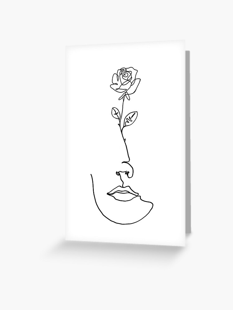 Oneline Drawing Face to Rose Oneline Drawing Face to Rose