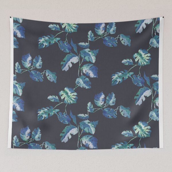 Item preview, Monstera Print in Blue designed and sold by Katie Lutterschmidt.