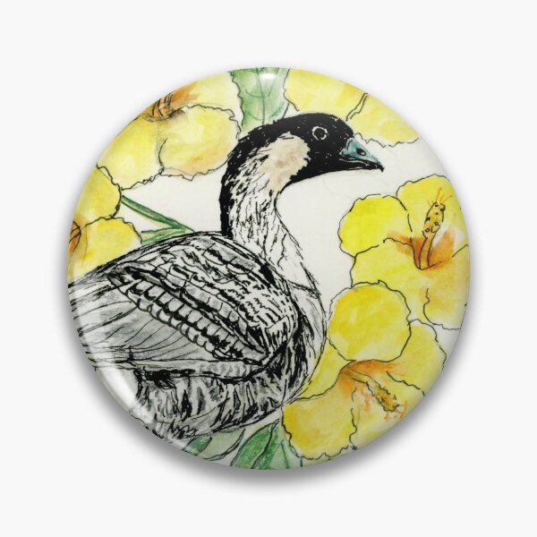 Hawaii State Bird and Flower Pin