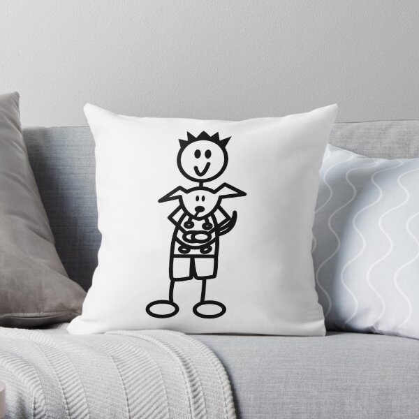 The boy with the spiky hair - white Throw Pillow