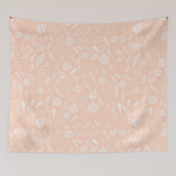 Item preview, leaf pattern peach and white designed and sold by Tanya-GR.