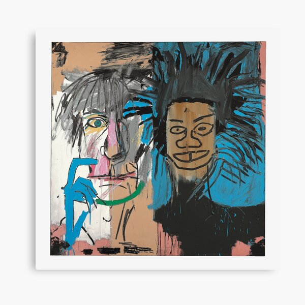 Collaboration jean-michel et warhol - illustration peinture Impression sur toile